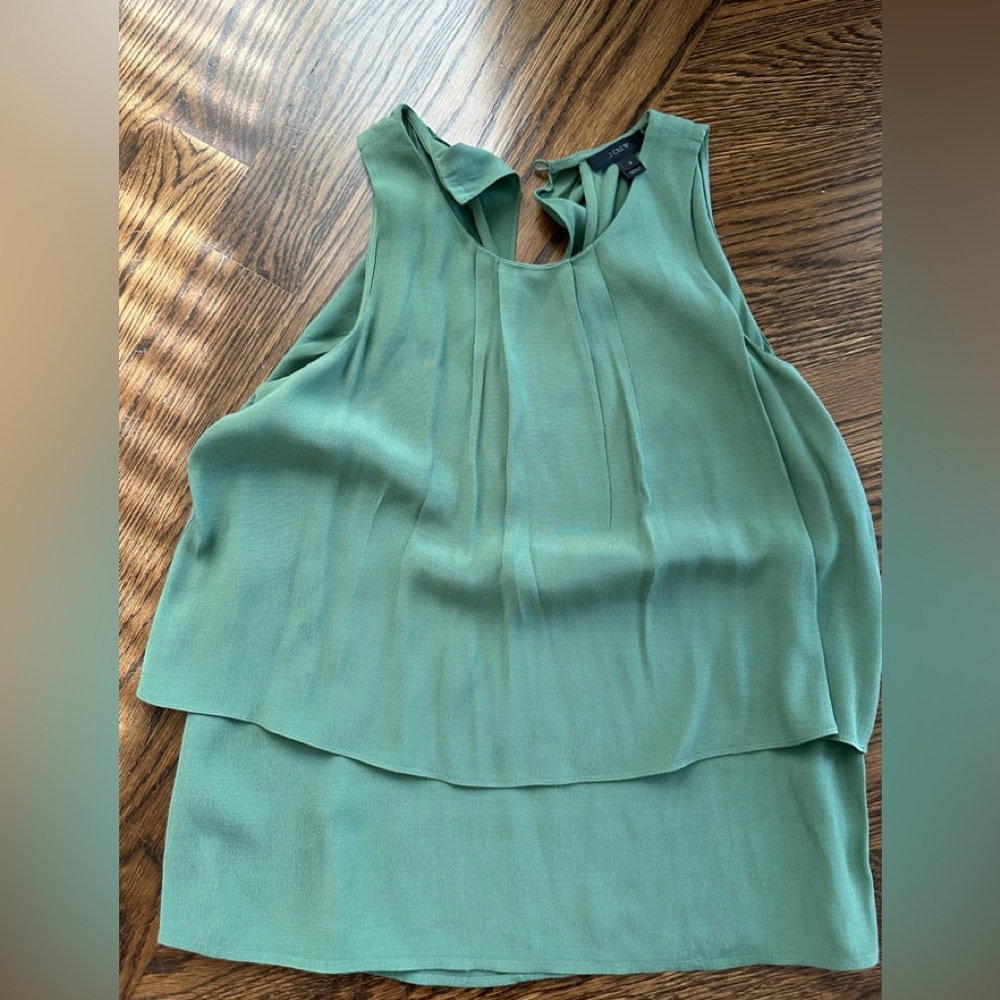 J. Crew army green tiered top. Size 2.